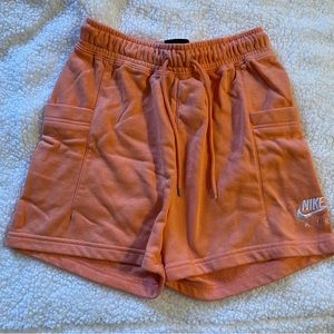 Nike orange sweat shorts